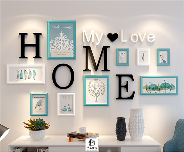 幾何圖形拼貼照片墻，美觀又有趣